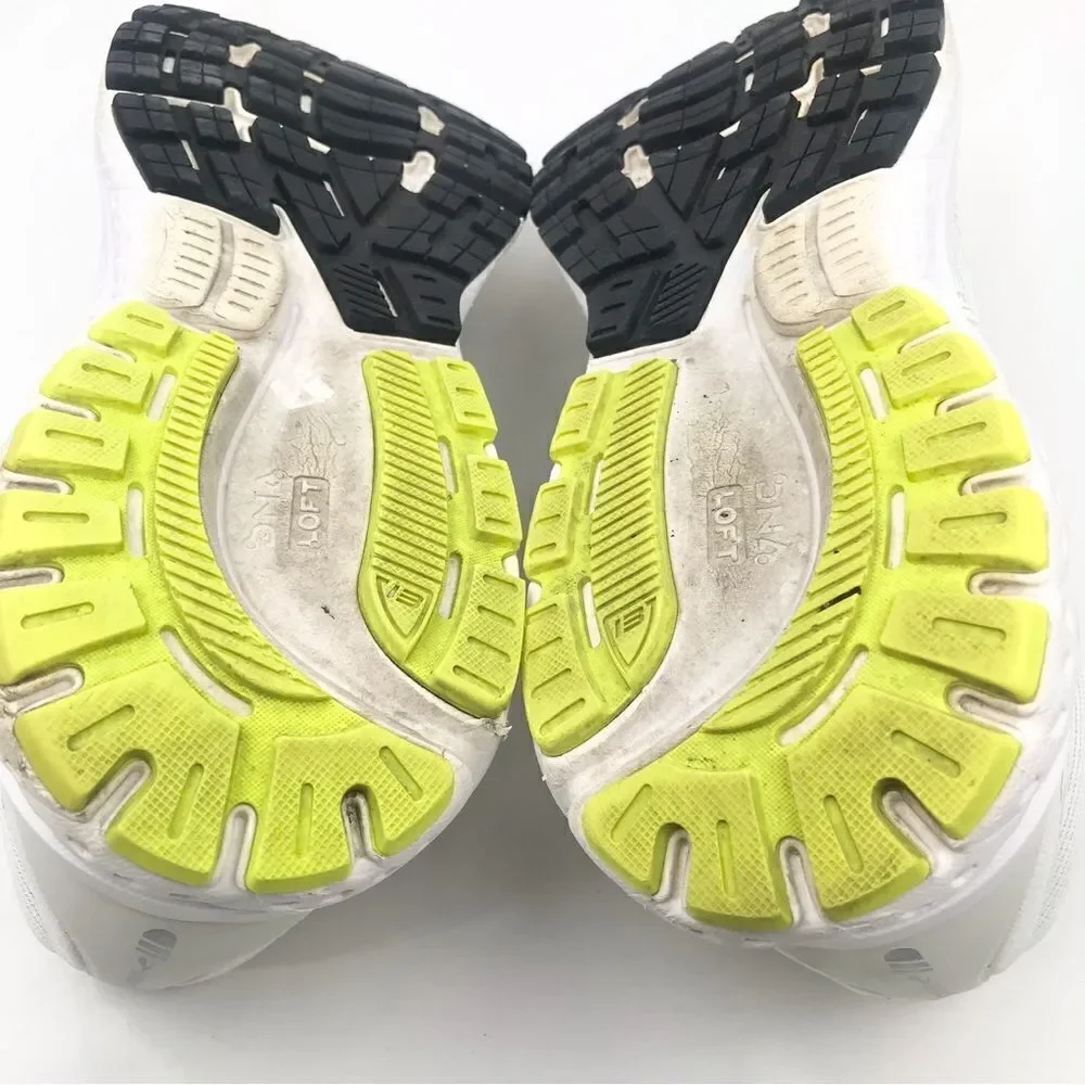 Brooks White Neon Ghost 13 Loft DNA Sole Lace Up Running Athletic Shoes
